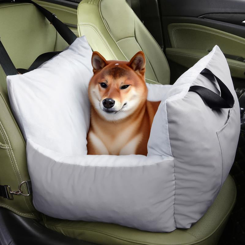 YITAHOME Dog Car Seat for Small Dogs up to 20Lbs, Portable Pet Booster Seats with Storage Pocket, Straps, Washable and Detachable, Soft Car Travel Dog Bed