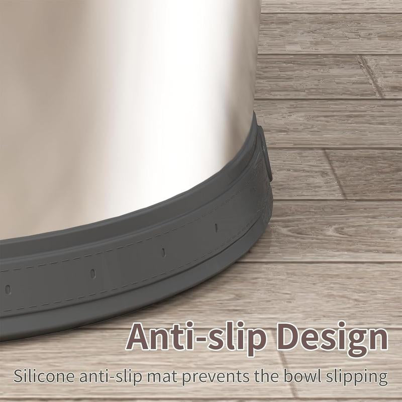 10L Rounded Dog Water Bowl 270Oz Super Large Capacity No Spill Water Bowl for Dogs Stainless Steel Dog Bowls for Large Dogs No Splash Dog Water Bowl with Anti-Slip Mat for Messy Drinkers