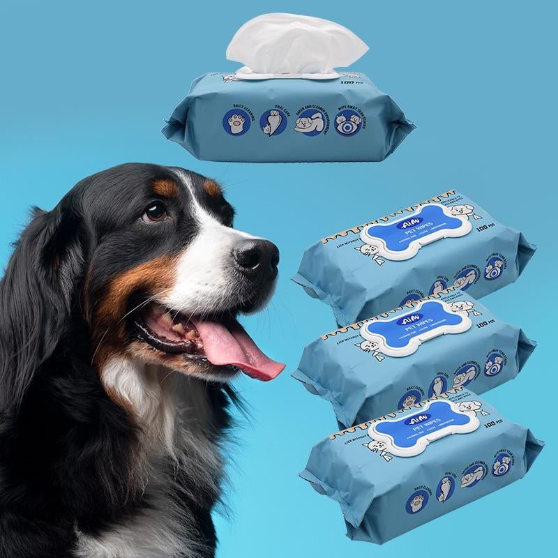 Aimi Pet Wipes for Dogs & Cats Daily Cleaning, Hypoallergenic Pet Wipes, No-Rinse Grooming Pet Wipes, Unscented, 100 PCS