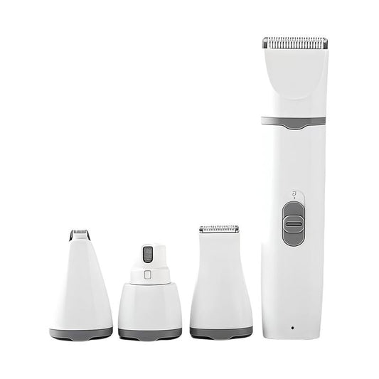 4In1 Pet Hair Trimming Set, Suitable for Cats and Dogs, Low Noise Rechargeable,4Replaceable Heads,Pet Grooming Set,Pet Scissors,For All Sizes Animals