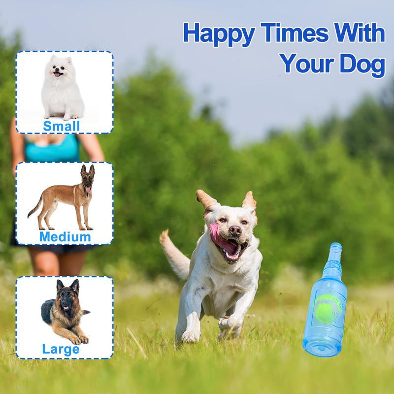 Barkbyte Water Bottle Dog Toy for Aggressive Chewers, Cute Squeaky Water Bottle Dogs Chew Toys,Interactive Dog Toys to Exercise and Accompany (Blue)