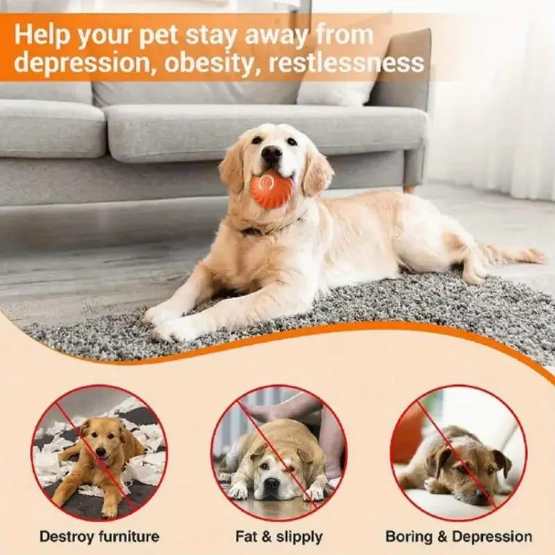 2025 New Shaky Ball Toy for Dogs, Vibrating Dog Ball,Shaking Dog Ball, Interactive Dog Ball,Usb Rechargeable Automatic Moving Dog Toy Ball,For Small Medium Dogs Cat Kitten