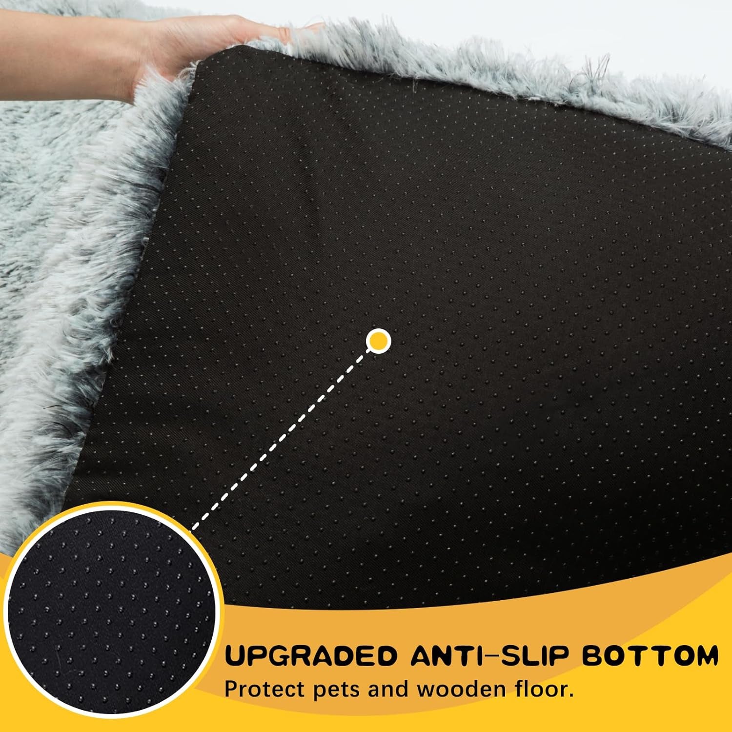 Large Dog Bed Crate Pad Mat for Cages Washable Bed for Large Medium Size Dog Soft Kennel Pad Anti-Slip Pet Bed,35" X 23",Grey