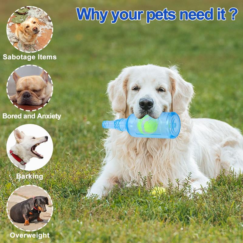 Barkbyte Water Bottle Dog Toy for Aggressive Chewers, Cute Squeaky Water Bottle Dogs Chew Toys,Interactive Dog Toys to Exercise and Accompany (Blue)