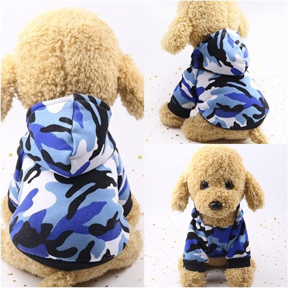 Dog Hoodie Sweatshirts Puppy Sweaters for Small Dogs Boy Girl for 1-2Lbs Dogs - Winter Fall Dog Clothes for Chihuahua Doggie Pet Cat Warm Fleece Coat Outfit Camo (X-Small (1-2Lbs))