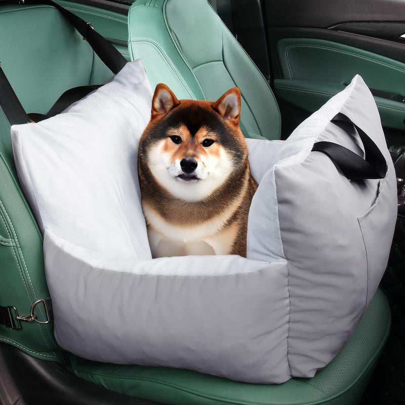 YITAHOME Dog Car Seat for Small Dogs up to 20Lbs, Portable Pet Booster Seats with Storage Pocket, Straps, Washable and Detachable, Soft Car Travel Dog Bed