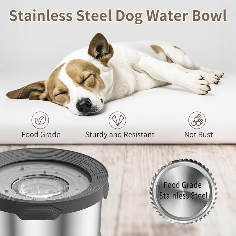 10L Rounded Dog Water Bowl 270Oz Super Large Capacity No Spill Water Bowl for Dogs Stainless Steel Dog Bowls for Large Dogs No Splash Dog Water Bowl with Anti-Slip Mat for Messy Drinkers