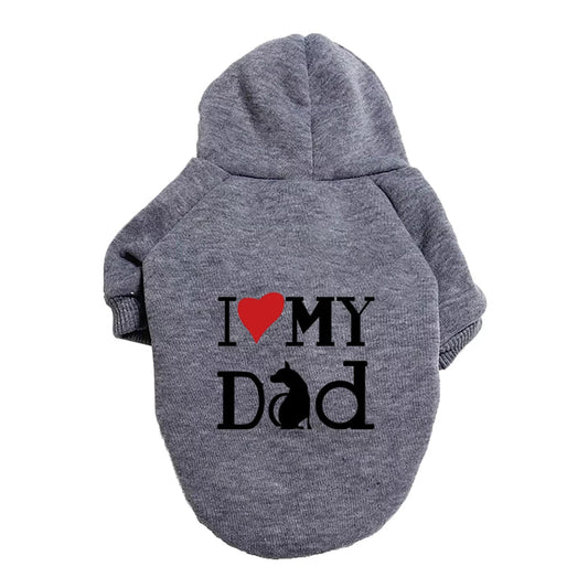 Cute Puppy Sweatshirt Winter Warm Hoodies Pet Pullover Small Cat Dog Outfit Dog Christmas Pet Apparel Clothes A2-Grey X-Large