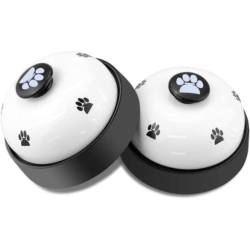 Dog Training Bell, Set of 2 Dog Puppy Pet Potty Training Bells, Dog Cat Door Bell Tell Bell with Non-Skid Rubber Base 2 Pack White