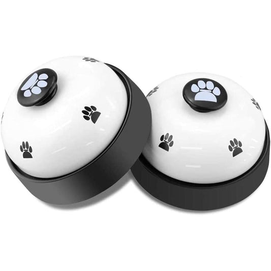 Dog Training Bell, Set of 2 Dog Puppy Pet Potty Training Bells, Dog Cat Door Bell Tell Bell with Non-Skid Rubber Base 2 Pack White