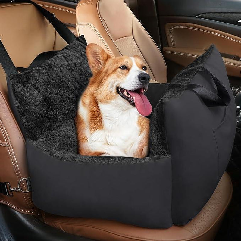 YITAHOME Dog Car Seat for Small Dogs up to 20Lbs, Portable Pet Booster Seats with Storage Pocket, Straps, Washable and Detachable, Soft Car Travel Dog Bed