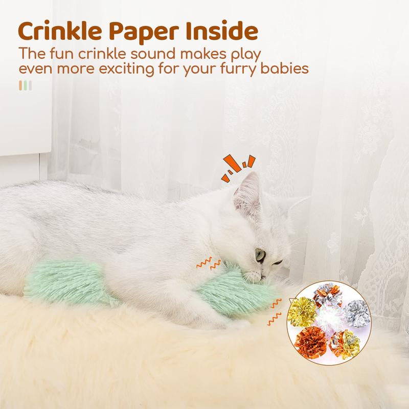 Potaroma Cat Toys Cat Pillows, 3 Pack Soft and Durable Crinkle Sound Toys, Promotes Kitten Exercise, Interactive Cat Kicker Toys for Indoor Cats