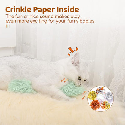 Potaroma Cat Toys Cat Pillows, 3 Pack Soft and Durable Crinkle Sound Toys, Promotes Kitten Exercise, Interactive Cat Kicker Toys for Indoor Cats