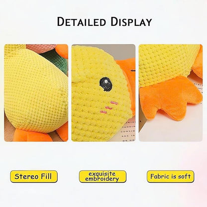 Calming Duck Dog Toy 2025 Upgrade Emotional Support Duck for Dog Unbreakable Stuffed Plush Dog Toy for Aggressive Chewers Resistant Squeaky Dog Toy Interactive Dog Toys for Indoor Outdoor (Yellow)