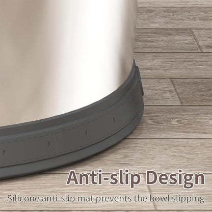 10L Rounded Dog Water Bowl 270Oz Super Large Capacity No Spill Water Bowl for Dogs Stainless Steel Dog Bowls for Large Dogs No Splash Dog Water Bowl with Anti-Slip Mat for Messy Drinkers