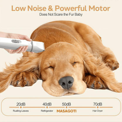4In1 Pet Hair Trimming Set, Suitable for Cats and Dogs, Low Noise Rechargeable,4Replaceable Heads,Pet Grooming Set,Pet Scissors,For All Sizes Animals