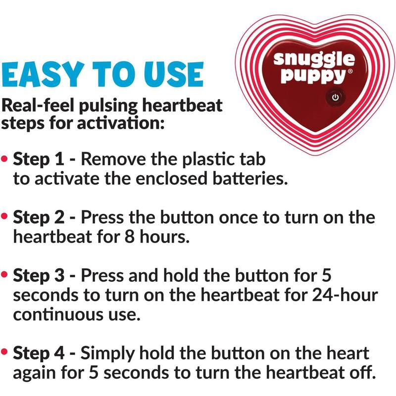 Original Snuggle Puppy Heartbeat Stuffed Toy for Dogs. Pet Anxiety Relief and Calming Aid, Comfort Toy for Behavioral Training in Biscuit