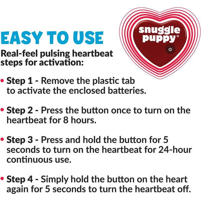 Original Snuggle Puppy Heartbeat Stuffed Toy for Dogs. Pet Anxiety Relief and Calming Aid, Comfort Toy for Behavioral Training in Biscuit