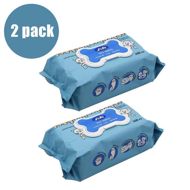 Aimi Pet Wipes for Dogs & Cats Daily Cleaning, Hypoallergenic Pet Wipes, No-Rinse Grooming Pet Wipes, Unscented, 100 PCS