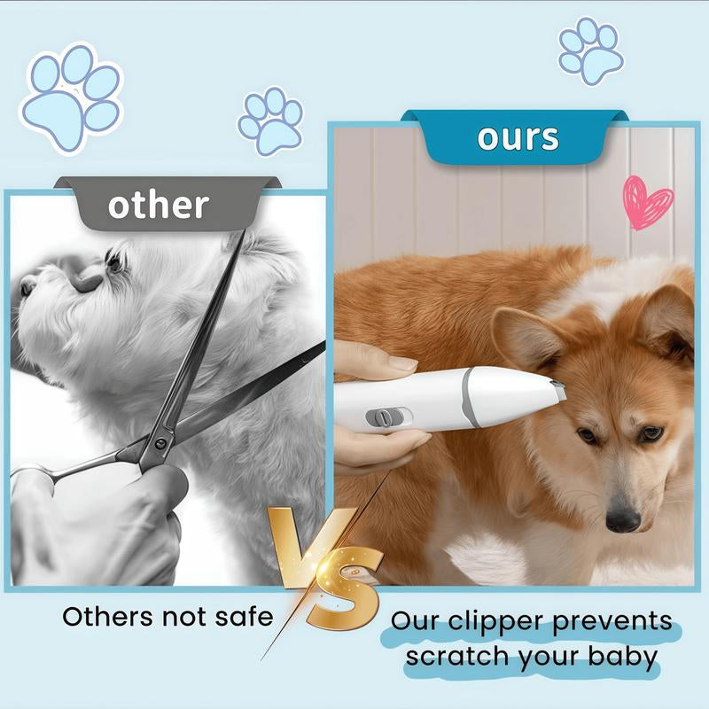 4In1 Pet Hair Trimming Set, Suitable for Cats and Dogs, Low Noise Rechargeable,4Replaceable Heads,Pet Grooming Set,Pet Scissors,For All Sizes Animals