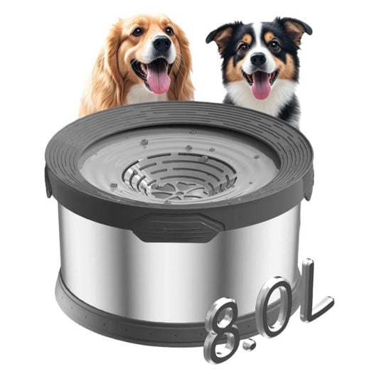 10L Rounded Dog Water Bowl 270Oz Super Large Capacity No Spill Water Bowl for Dogs Stainless Steel Dog Bowls for Large Dogs No Splash Dog Water Bowl with Anti-Slip Mat for Messy Drinkers