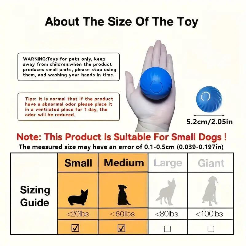 2025 New Shaky Ball Toy for Dogs, Vibrating Dog Ball,Shaking Dog Ball, Interactive Dog Ball,Usb Rechargeable Automatic Moving Dog Toy Ball,For Small Medium Dogs Cat Kitten